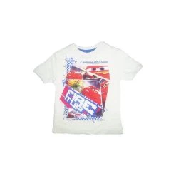 T-shirt Maglia Maglietta Bimbo Bambino Disney Cars Bianco 4A