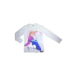 T-shirt Maglia Maglietta Cotone Bimba Bambina Disney Frozen Bianco 8A
