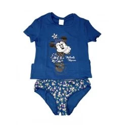 Completo Set 2pz Tshirt E Slip Intimo Bimba Bambina Disney Minnie Blu 10 - 12 Anni
