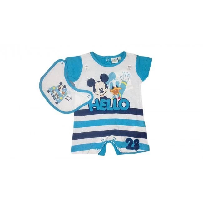 Pagliaccetto Tutina Bavetta Bimbo Neonato Disney Baby Mickey Mouse Azzurro 0 - 1 Mese 1 Pagliaccetto Tutina Bavetta Bimbo Neonato Disney Baby Mickey Mouse Azzurro 0 - 1 Mese