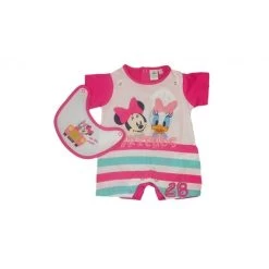Pagliaccetto Tutina Bavetta Bimba Neonato Disney Baby Minnie Fucsia 6 - 9 Mesi