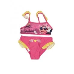 Costumino Costume Da Bagno 2 Pezzi Bikini Bimba Bambina Disney Minnie Fucsia 3A