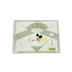 Completo Culla Lettino Bimbo Neonato Lenzuolo Stampa Mickey Disney Baby Bianco Verde TU