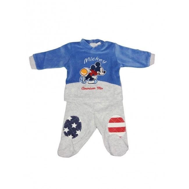 Completo 2pezzi Ciniglia Bimbo Neonato Disney Baby Mickey Grigio Bluette 3 M 1 Completo 2pezzi Ciniglia Bimbo Neonato Disney Baby Mickey Grigio Bluette 3 M