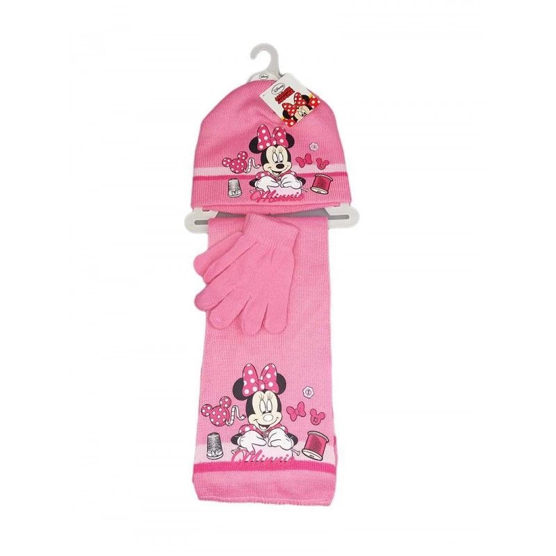 Set 3pz Cappello Cappellino Sciarpa Guanti Bimba Disney Baby Minnie Rosa Tg 54 1 Set 3pz Cappello Cappellino Sciarpa Guanti Bimba Disney Baby Minnie Rosa Tg 54