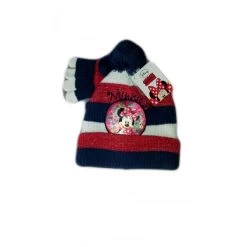 Set 2pezzi Cappello Cappellino Guanti Bimba Bambina Disney Baby Minnie Rosso Tg 52