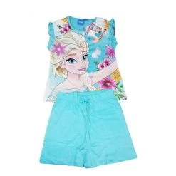 Pigiama Maglia Maglietta Pantaloncino Bimba Bambina Disney Frozen Turchese 6A
