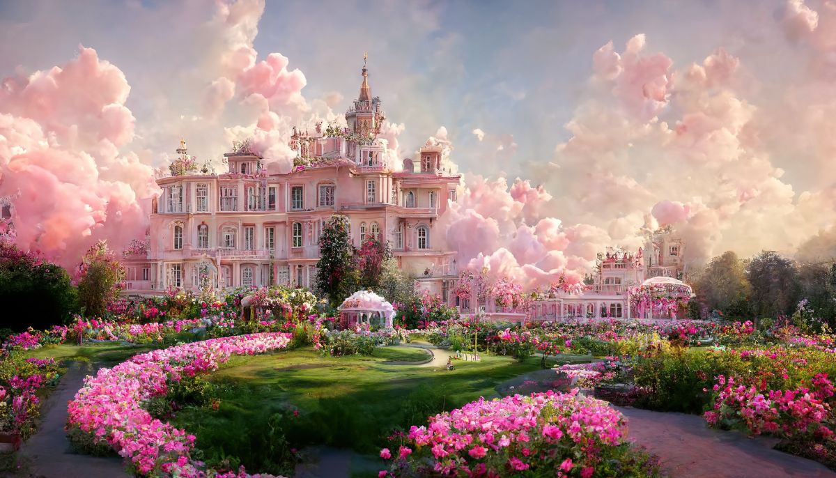 Favole Disney Baby Store -Favole Disney Baby Store Pushp Mahal Luxurious and Majestic Palace with Beautiful Garden Wallpaper Mural